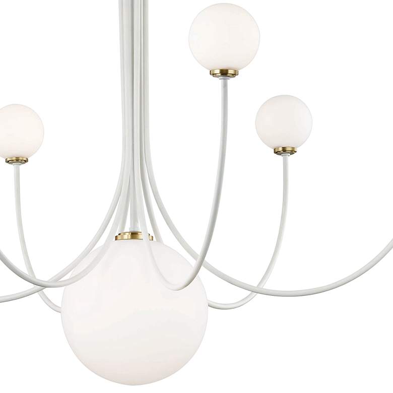 Image 3 Mitzi Coco 40"W Aged Brass and White 7-Light LED Chandelier more views