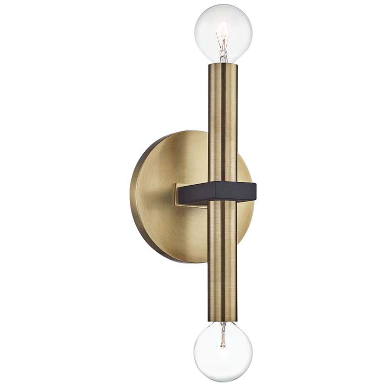 Image 1 Mitzi Colette 12 1/4 inch High 2-Light Aged Brass Wall Sconce