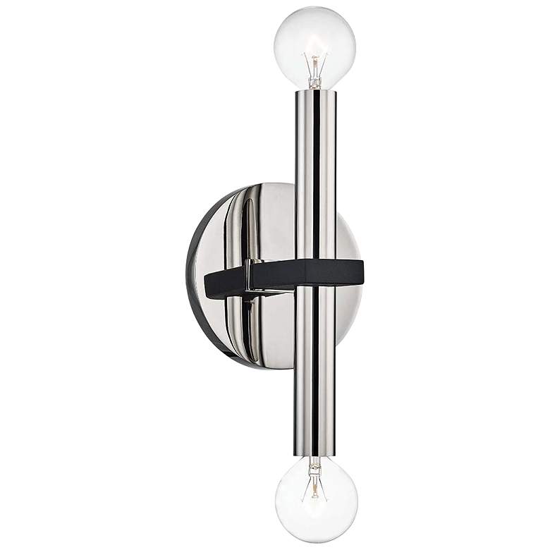 Image 1 Mitzi Colette 12 1/4 inchH 2-Light Polished Nickel Wall Sconce