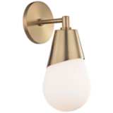 Mitzi Cora 11 3/4&quot; High Aged Brass Wall Sconce
