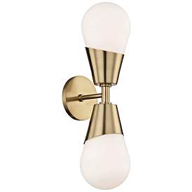 Image2 of Mitzi Cora 19" High Aged Brass 2-Light Wall Sconce
