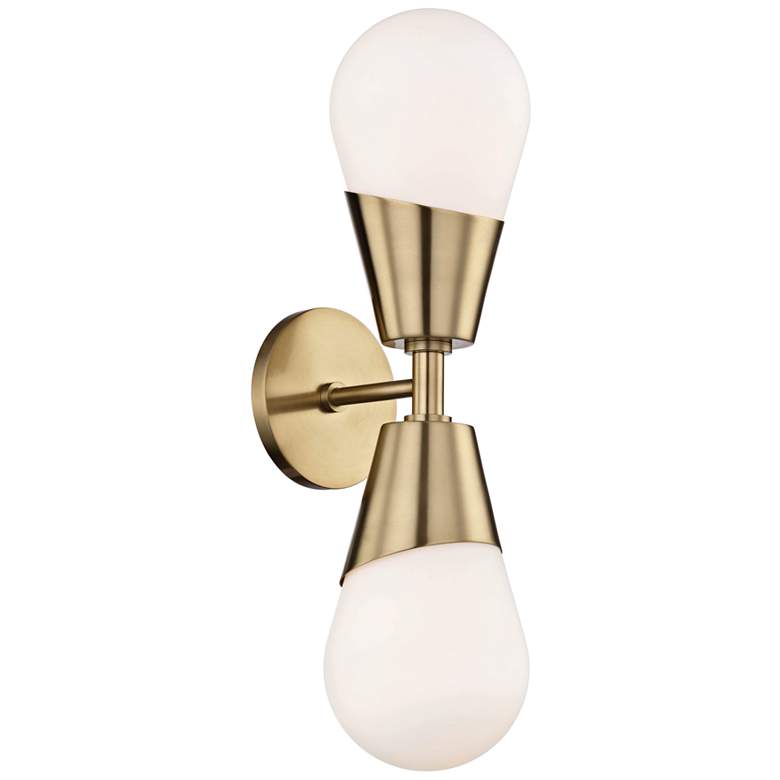 Image 2 Mitzi Cora 19" High Aged Brass 2-Light Wall Sconce