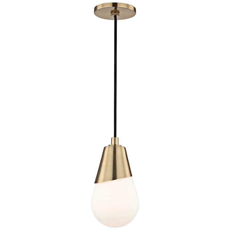 Image 2 Mitzi Cora 5 inch Wide Aged Brass Modern Mini Pendant