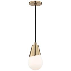 Mitzi Cora 5" Wide Aged Brass Modern Mini Pendant