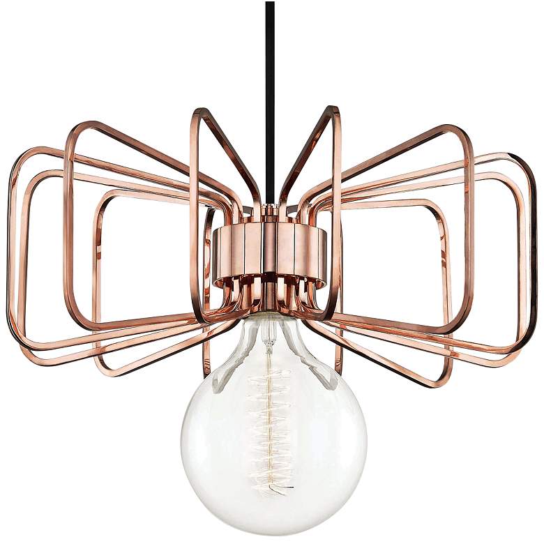 Image 3 Mitzi Daisy 14 1/2 inch Wide Polished Copper Pendant Light more views
