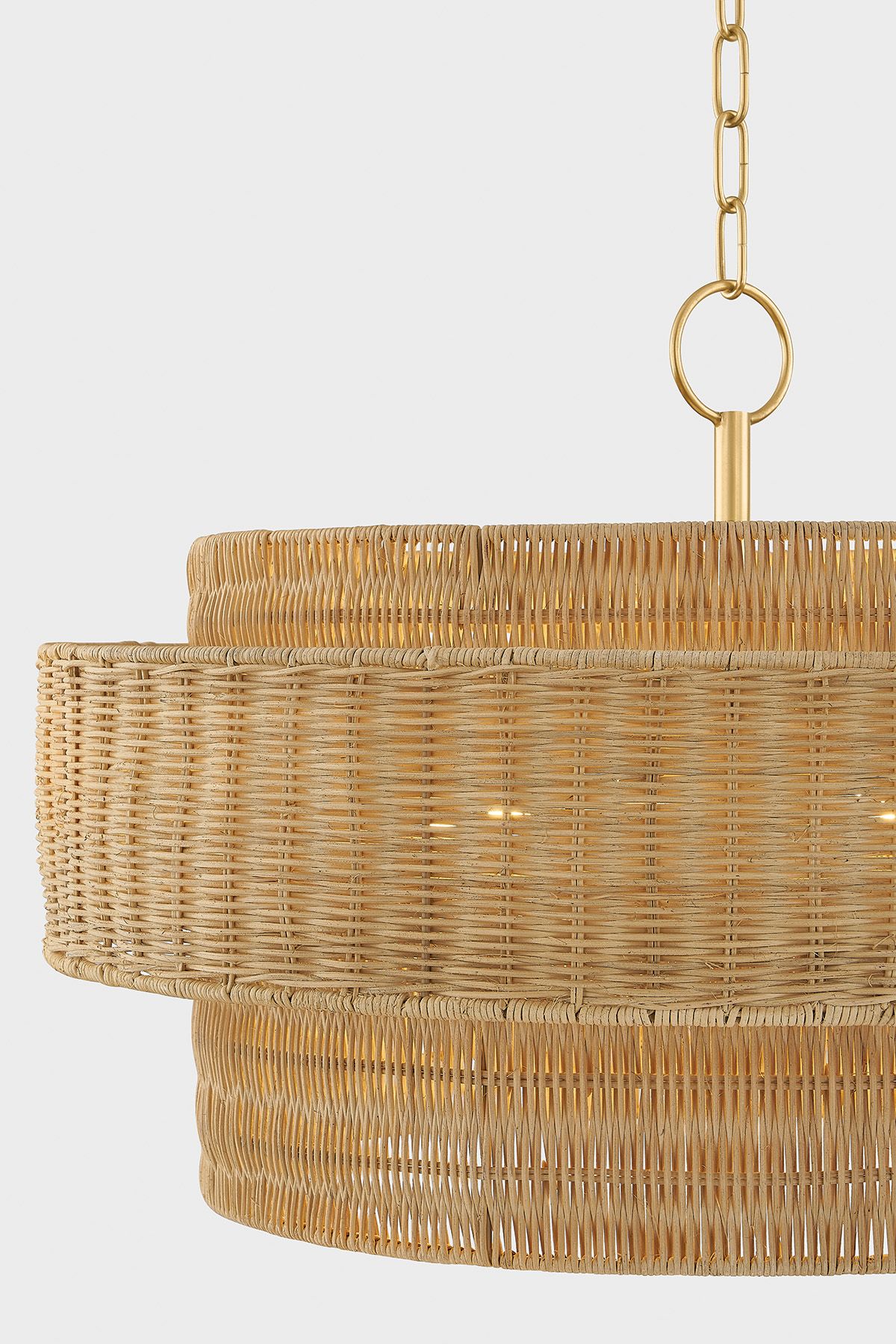 Image 2 Mitzi Danica 24" Wide Brass and Natural Wicker Pendant Light more views