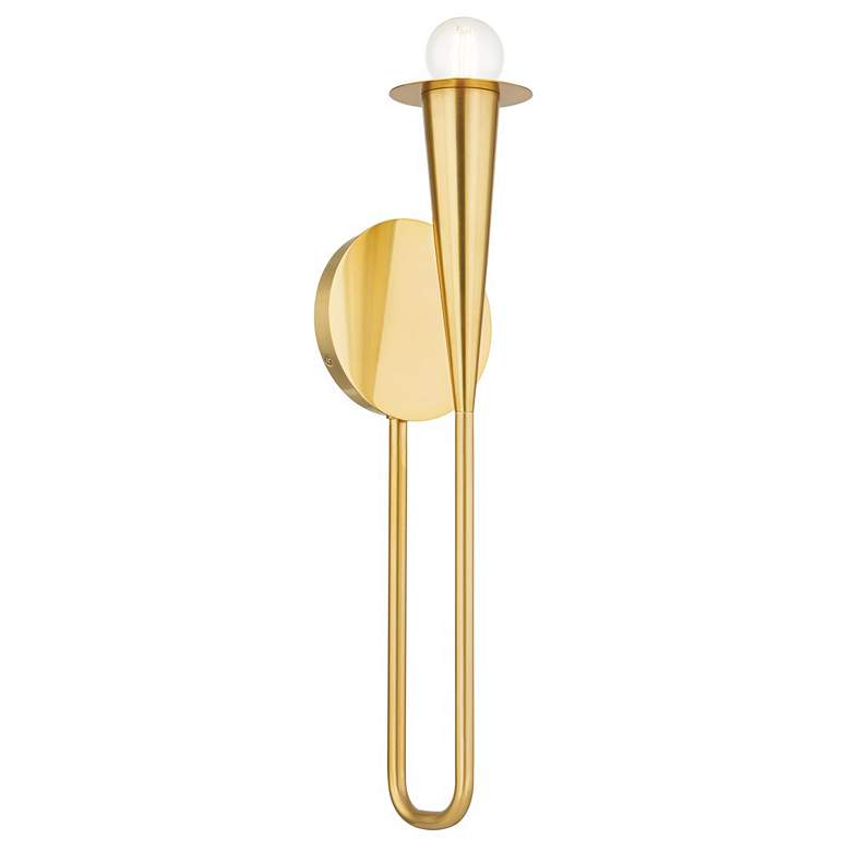 Image 1 Mitzi Danna 19 3/4" High Aged Brass Wall Sconce