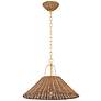 Mitzi Davida 20" Wide Aged Brass and Rattan Pendant Light