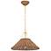 Mitzi Davida 20" Wide Aged Brass and Rattan Pendant Light