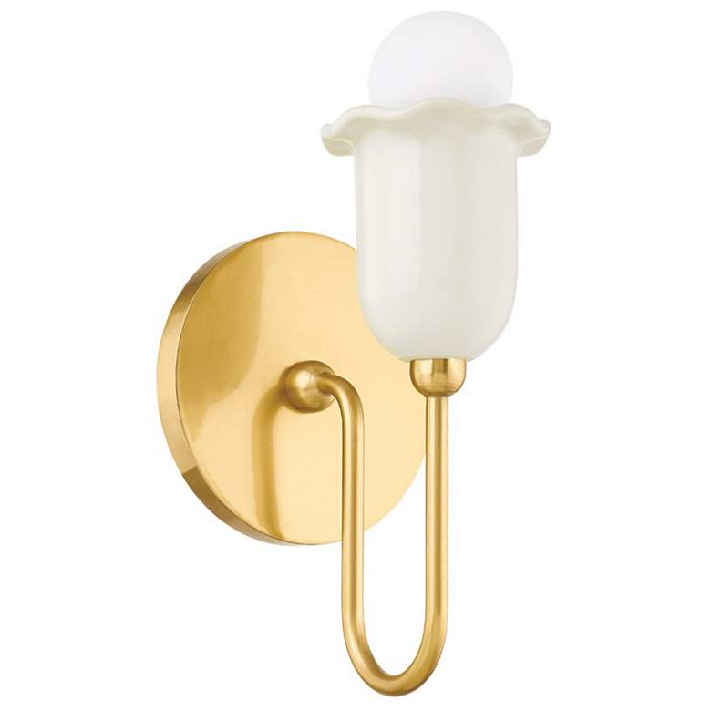 Image 1 Mitzi Delilah 9.5" Aged Brass 1 Light Wall Sconce