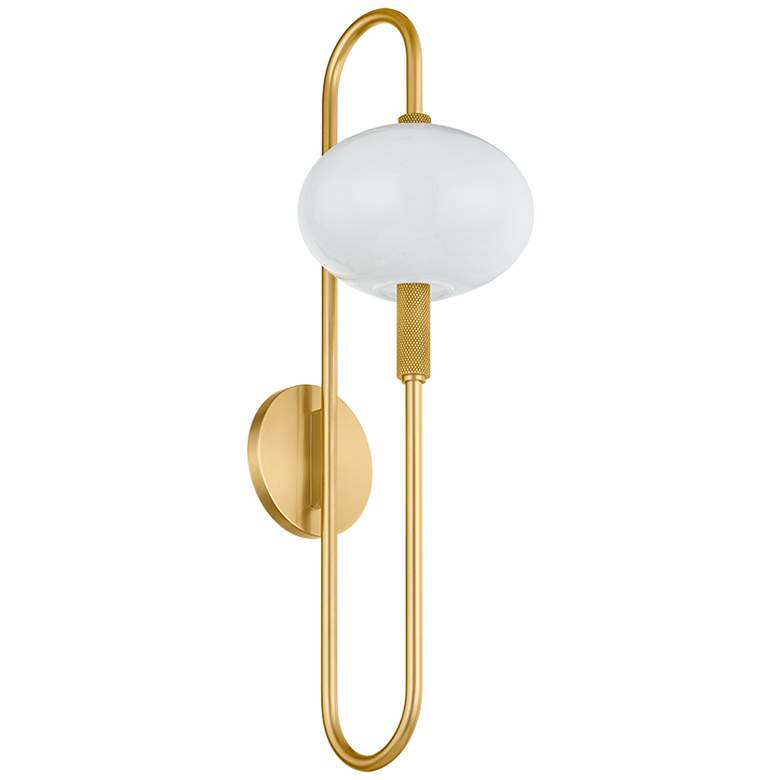 Image 1 Mitzi Delphine 23 3/4" High Aged Brass Wall Sconce