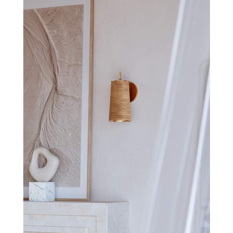 Image 3 Mitzi Delran 9 3/4" High Aged Brass Wall Sconce more views