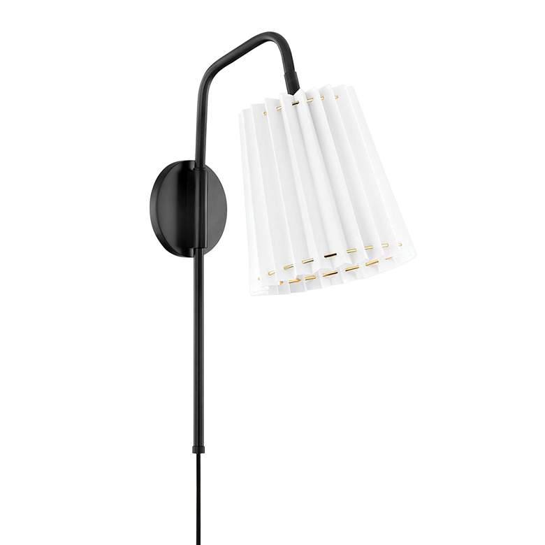 Image 1 Mitzi Demi 20 1/4 inch High Soft Black Plug-In Wall Sconce
