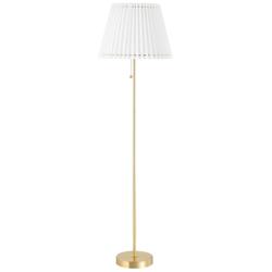 Mitzi Demi 62" Classic Pleated Shade Aged Brass LED Floor Lamp