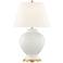 Mitzi Demi Cloud White Porcelain Table Lamp with Linen Shade