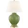 Mitzi Demi Sage Green Porcelain Table Lamp with Linen Shade