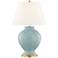 Mitzi Demi Surf Blue Porcelain Table Lamp with Linen Shade