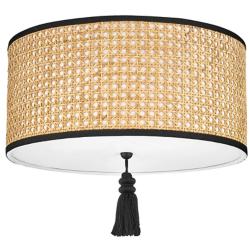 Mitzi Dolores 15" Wide Soft Black Drum Ceiling Light