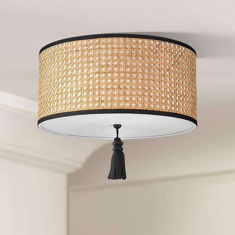 Image 1 Mitzi Dolores 15" Wide Soft Black Drum Ceiling Light