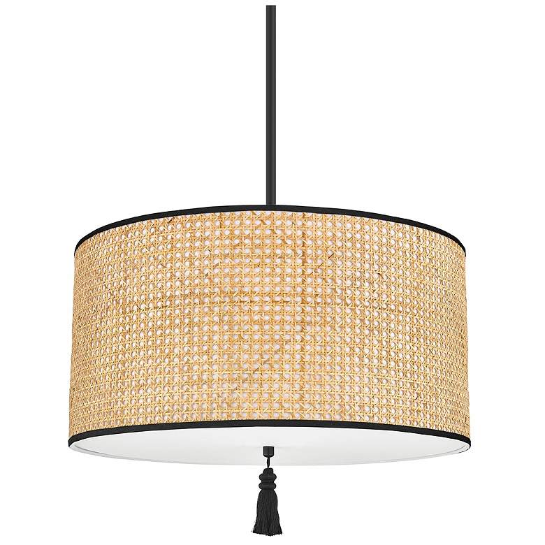 Image 1 Mitzi Dolores 24" Wide Soft Black Natural Cane Pendant Light