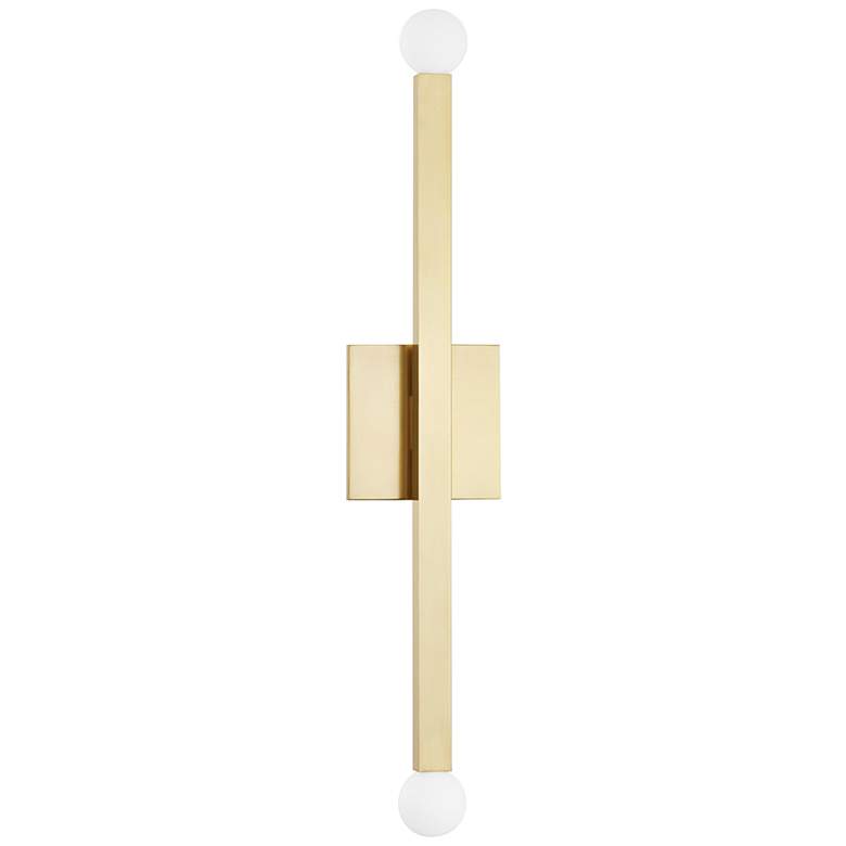 Image 1 Mitzi Dona 23 3/4 inch High 2-Light Aged Brass LED Wall Sconce