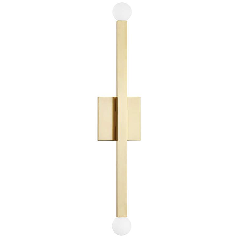 Image 1 Mitzi Dona 23 3/4" High 2-Light Aged Brass LED Wall Sconce
