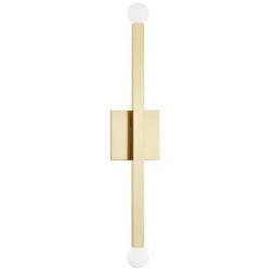 Mitzi Dona 23 3/4&quot; High 2-Light Aged Brass LED Wall Sconce