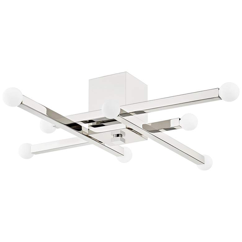 Image 2 Mitzi Dona 32 inchW 8-Light Polished Nickel LED Ceiling Light