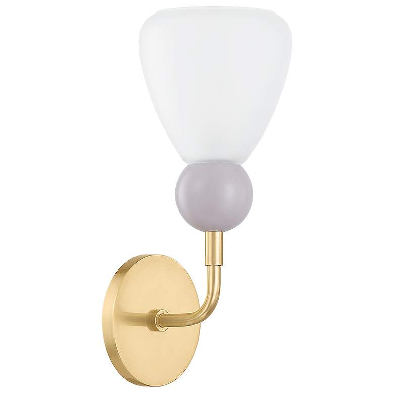Image 1 Mitzi Doreen 5.25 In 1 Lt Wall Sconce Aged Brass/Soft Peignoir