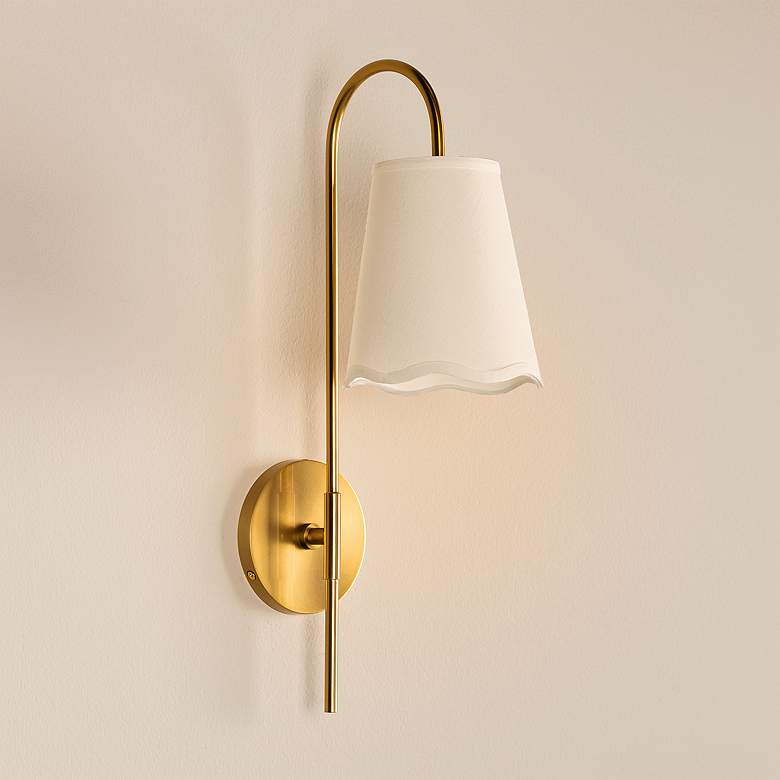 Image 1 Mitzi Dorothy 11" Aged Brass 1 Light Wall Sconce