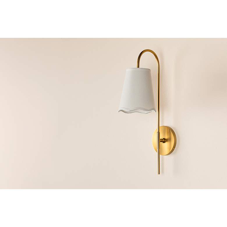 Image 3 Mitzi Dorothy 11" Aged Brass 1 Light Wall Sconce more views