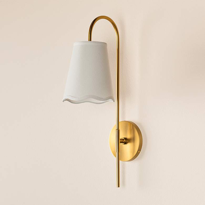 Image 4 Mitzi Dorothy 11" Aged Brass 1 Light Wall Sconce more views