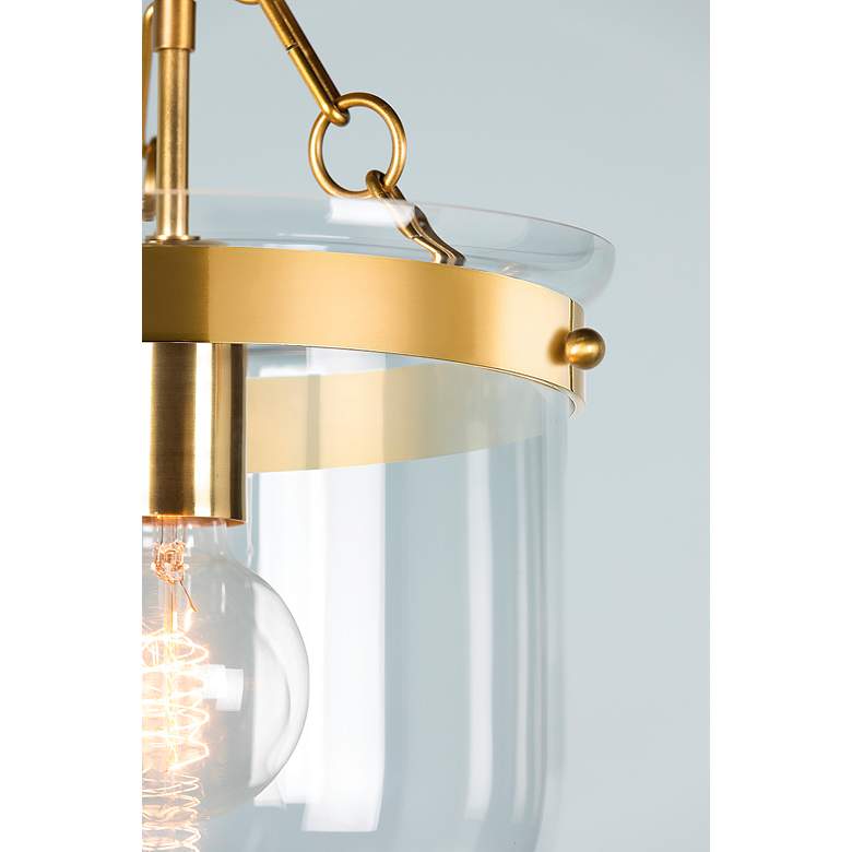 Image 3 Mitzi Dunbar 10.5" Semi-Flush Mount Aged Brass and Glass Ceiling Light more views