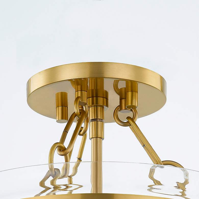 Image 4 Mitzi Dunbar 10.5" Semi-Flush Mount Aged Brass and Glass Ceiling Light more views