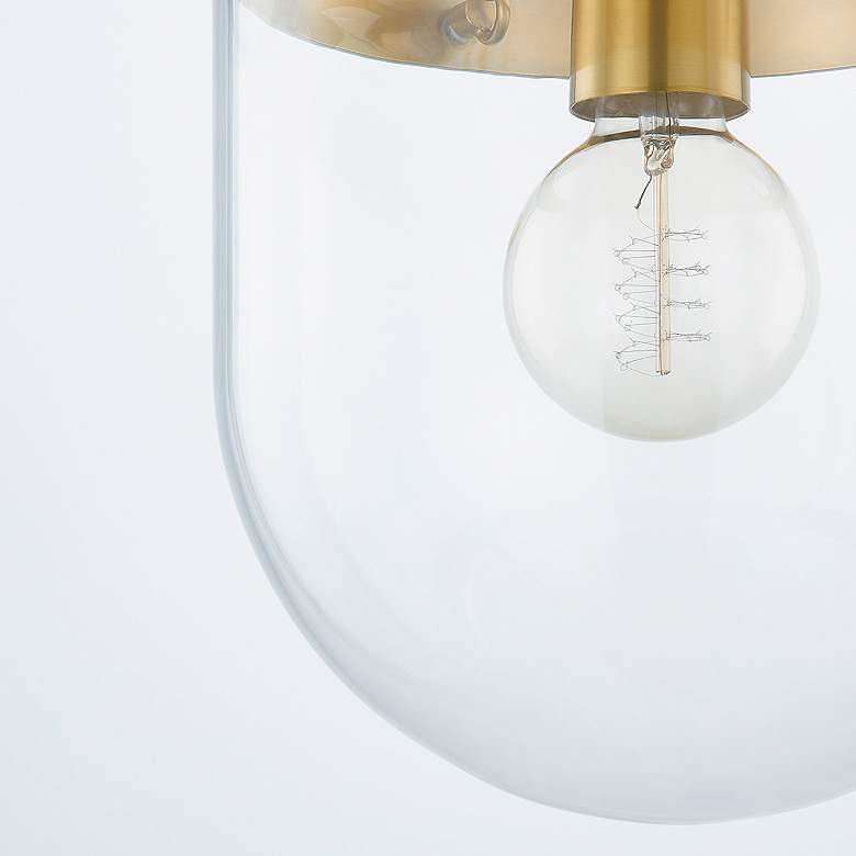 Image 5 Mitzi Dunbar 10.5" Semi-Flush Mount Aged Brass and Glass Ceiling Light more views