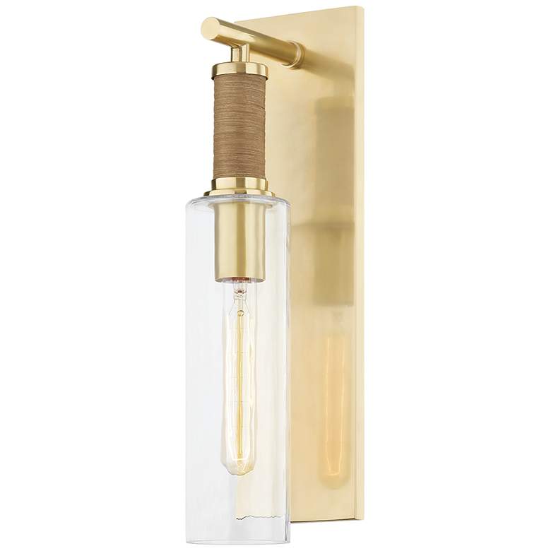 Image 1 Mitzi Eastchester 17 1/2" High Aged Brass Wall Sconce