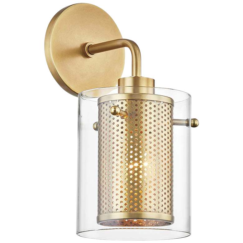Image 1 Mitzi Elanor 11 3/4 inch High Aged Brass Wall Sconce