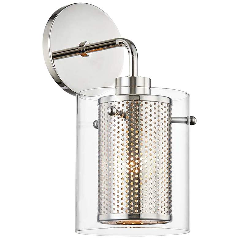 Image 1 Mitzi Elanor 11 3/4 inch High Polished Nickel Wall Sconce