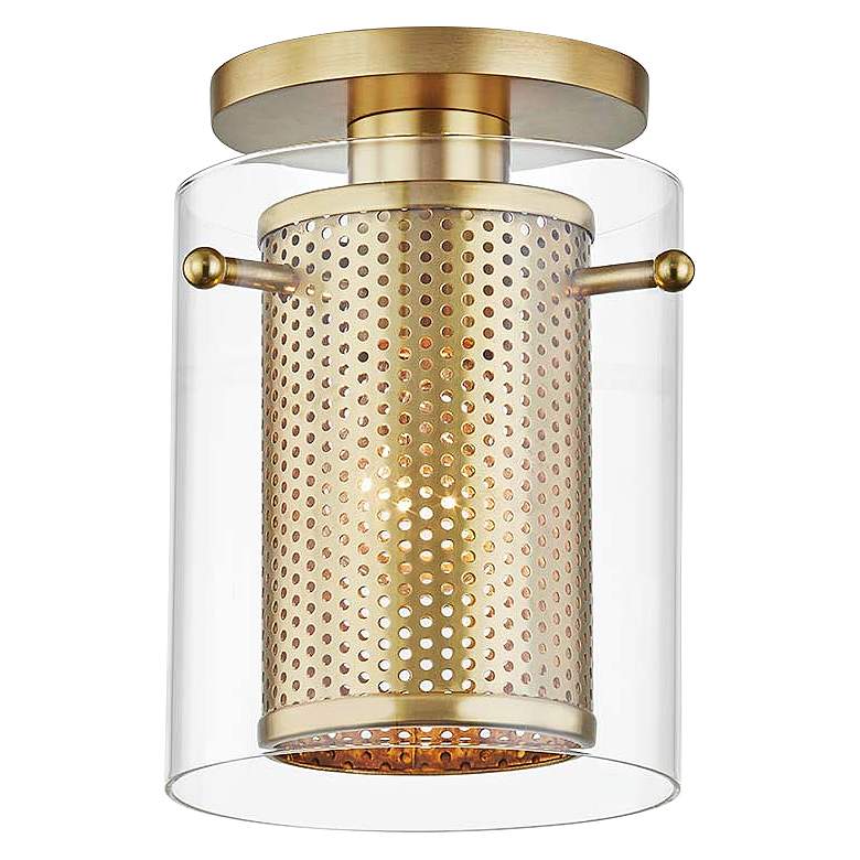 Image 1 Mitzi Elanor 5 1/2" Wide Aged Brass Ceiling Light
