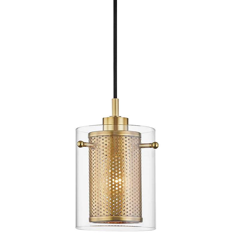 Image 2 Mitzi Elanor 5 1/2"W Aged Brass w/ Clear Glass Mini Pendant