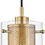 Mitzi Elanor 5 1/2"W Aged Brass w/ Clear Glass Mini Pendant