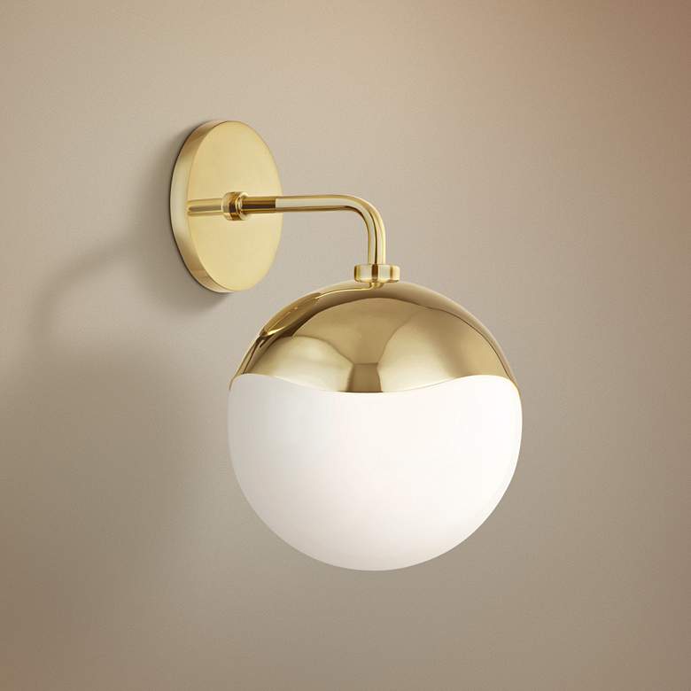 Image 1 Mitzi Ella 12" High Polished Brass Wall Sconce