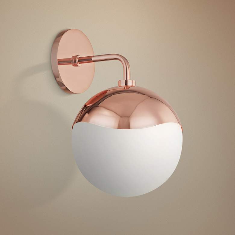 Image 1 Mitzi Ella 12" High Polished Copper Wall Sconce