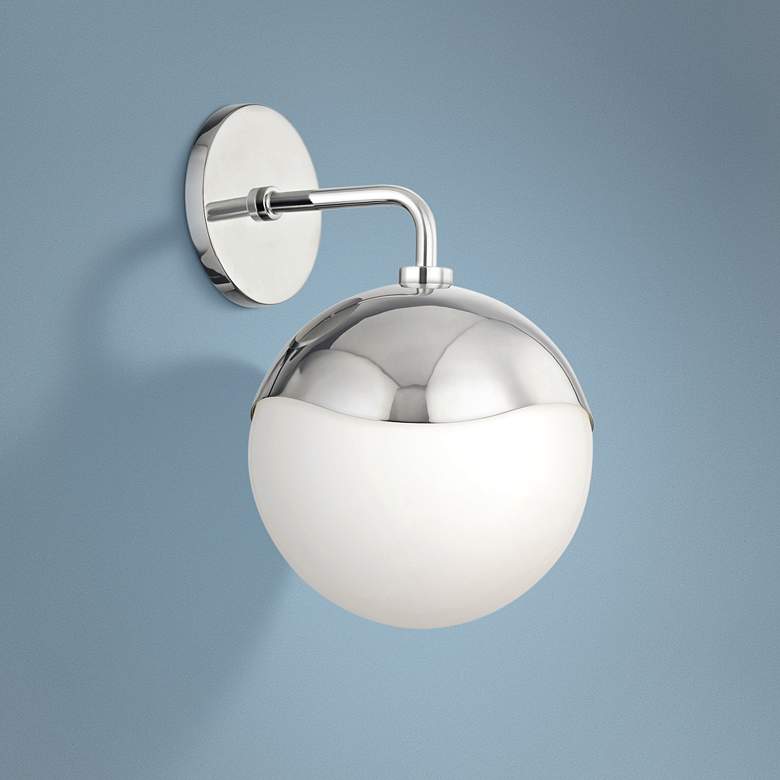 Image 1 Mitzi Ella 12" High Polished Nickel Wall Sconce