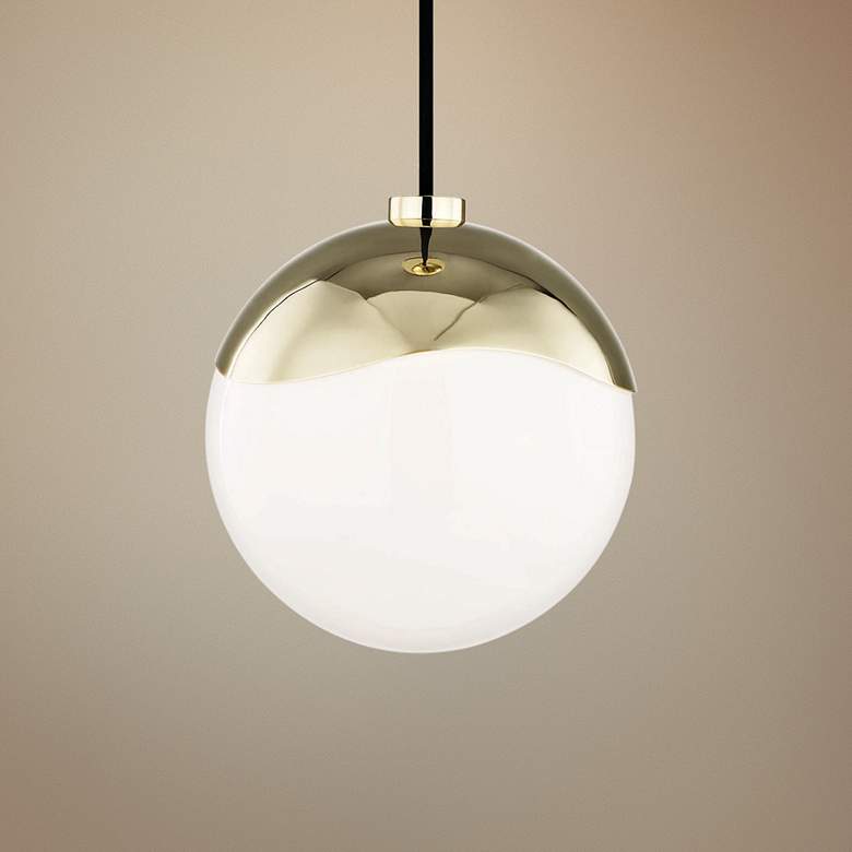 Image 1 Mitzi Ella 7 1/2" Wide Polished Brass Modern Luxe Mini Pendant