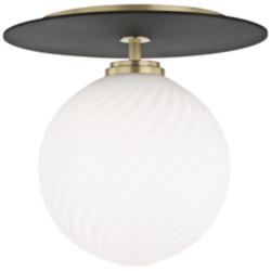 Mitzi Ellis 10 1/4" Wide Aged Brass LED Ceiling Light