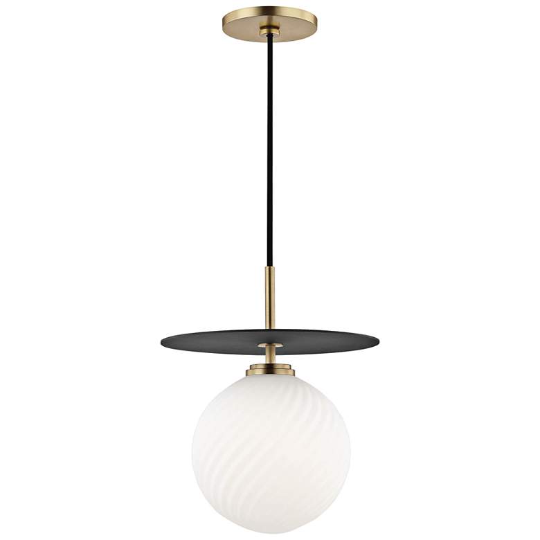 Image 2 Mitzi Ellis 10 1/4"W Aged Brass and Black LED Mini Pendant