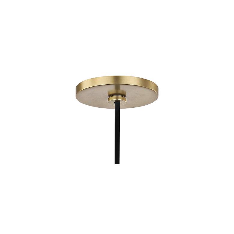 Image 4 Mitzi Ellis 7" Wide Aged Brass and Black Modern LED Mini Pendant more views