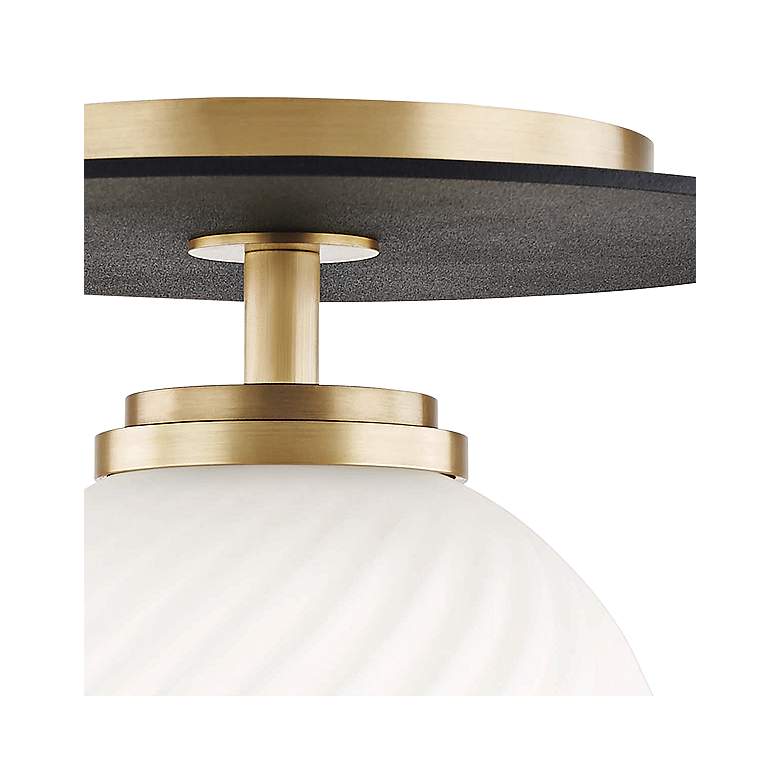 Image 3 Mitzi Ellis 7 inch Wide Aged Brass LED Ceiling Light more views