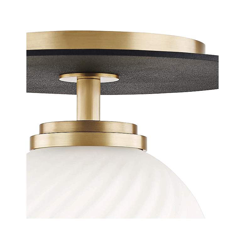 Image 3 Mitzi Ellis 7" Wide Aged Brass LED Ceiling Light more views